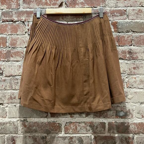 Anthropologie The Korner Brown Mini Skirt Size Small - Picture 8 of 8